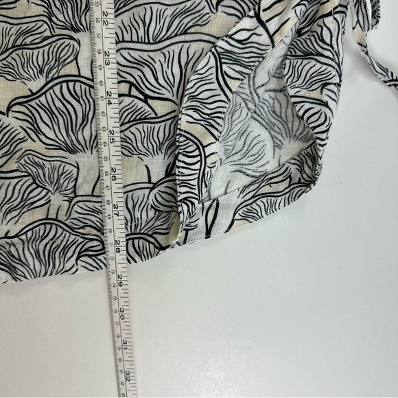 Rachel Zoe Linen Top Womens 2X Dolman Sleeve She’ll Print V Neck Tie Blouse - Picture 6 of 7